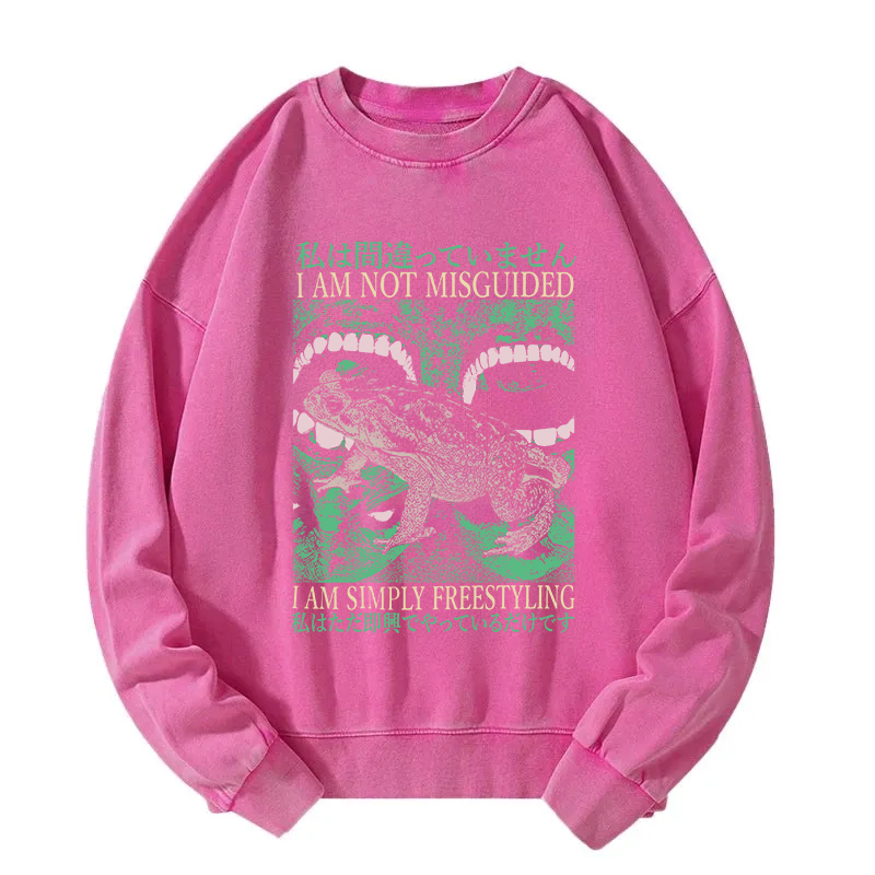 I Am Not Misguided Vintage Japanese Frog Washed Sweatshirt