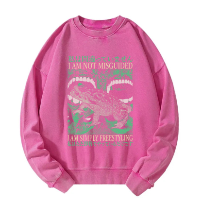 I Am Not Misguided Vintage Japanese Frog Washed Sweatshirt
