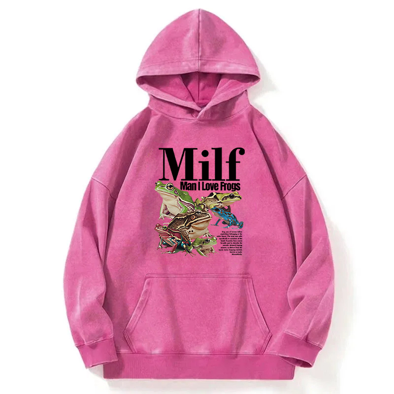 Man I Love Frogs Meme Washed Hoodie
