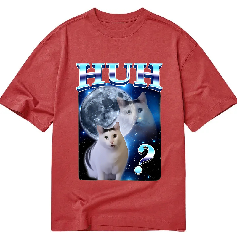 Huh Cat Funny Dank Meme Moon Classic T-Shirt