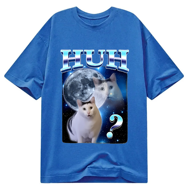 Huh Cat Funny Dank Meme Moon Classic T-Shirt
