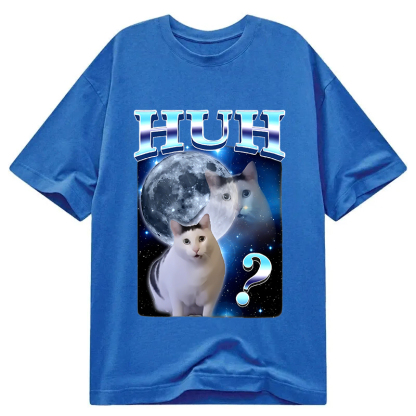 Huh Cat Funny Dank Meme Moon Classic T-Shirt