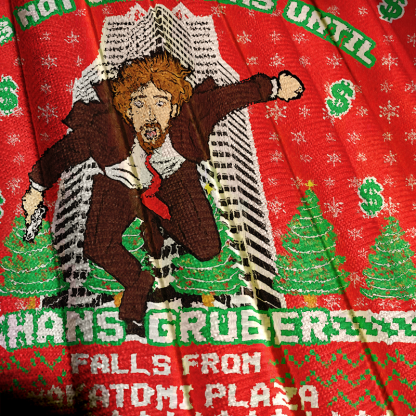 Hans Gruber Fall Nakatomi Plaza Die Hard Christmas Ugly Sweatshirt