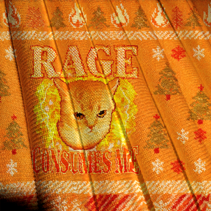Rage Consumes Me Edgy Funny Cat Meme Christmas Ugly Sweatshirt