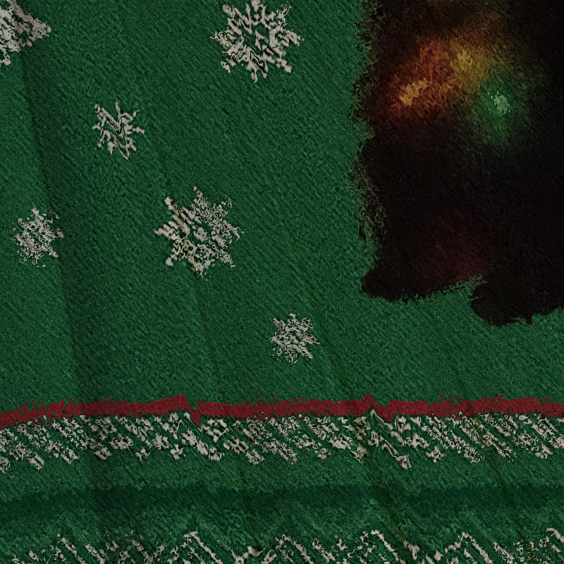 Lights Cat Japanese Green Christmas Ugly Sweatshirt