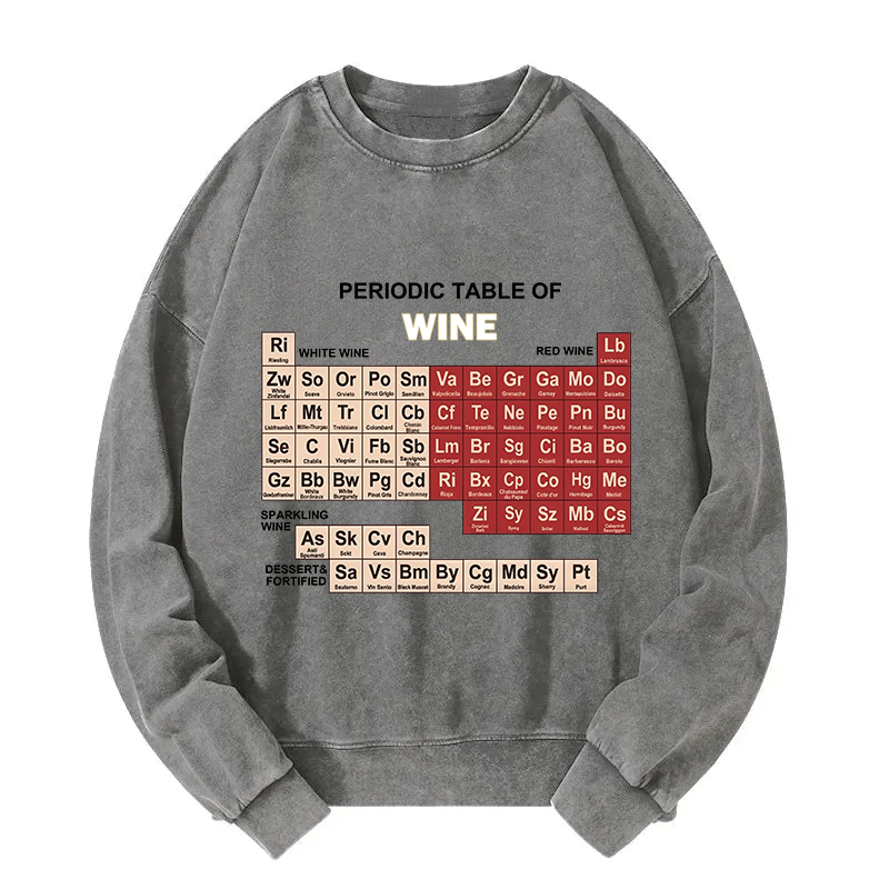 Table of Elements of Wine Washed Sweatshirt