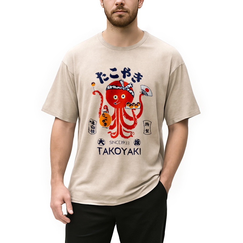 Tokoyaki Octopus Japanese Washed T-Shirt