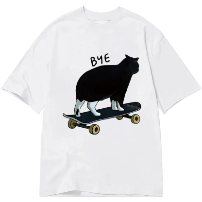 Cat On Skateboard Classic T-Shirt