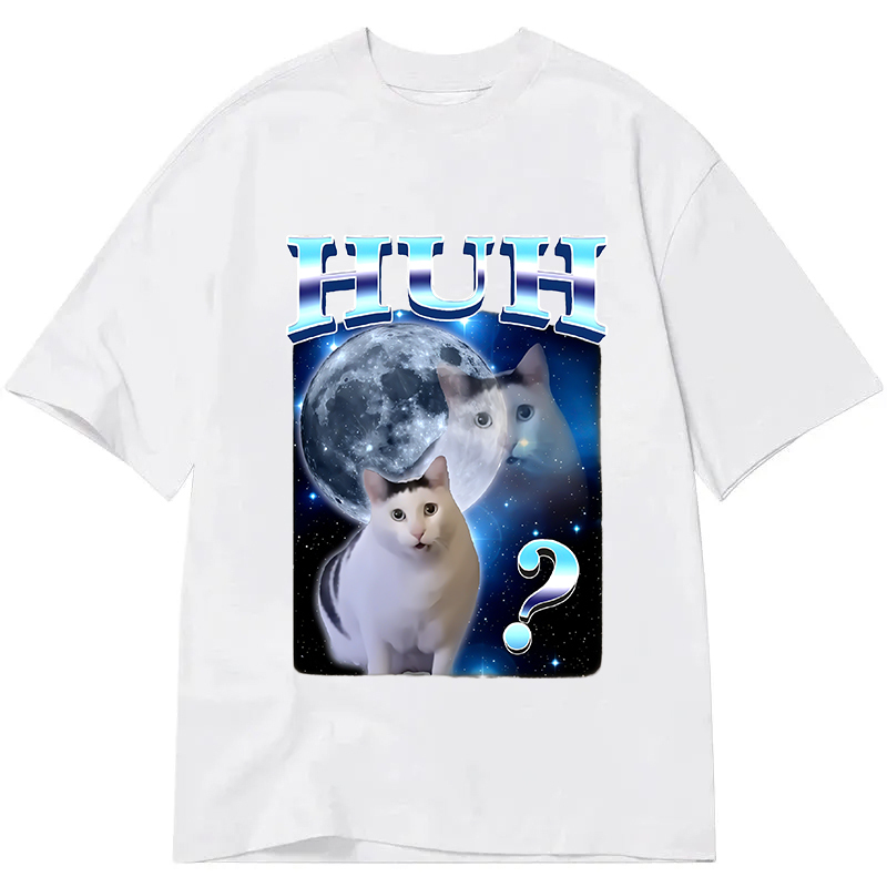 Huh Cat Funny Dank Meme Moon Classic T-Shirt
