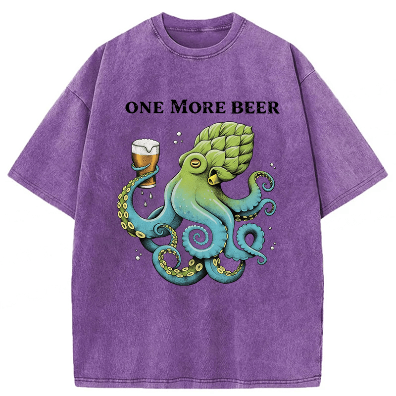 Tokyoviva An Octopus Drinks Beer Washed T-shirt