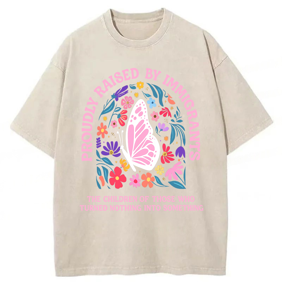 Tokyoviva Proudly Raised By Immigrants Washed T-shirt