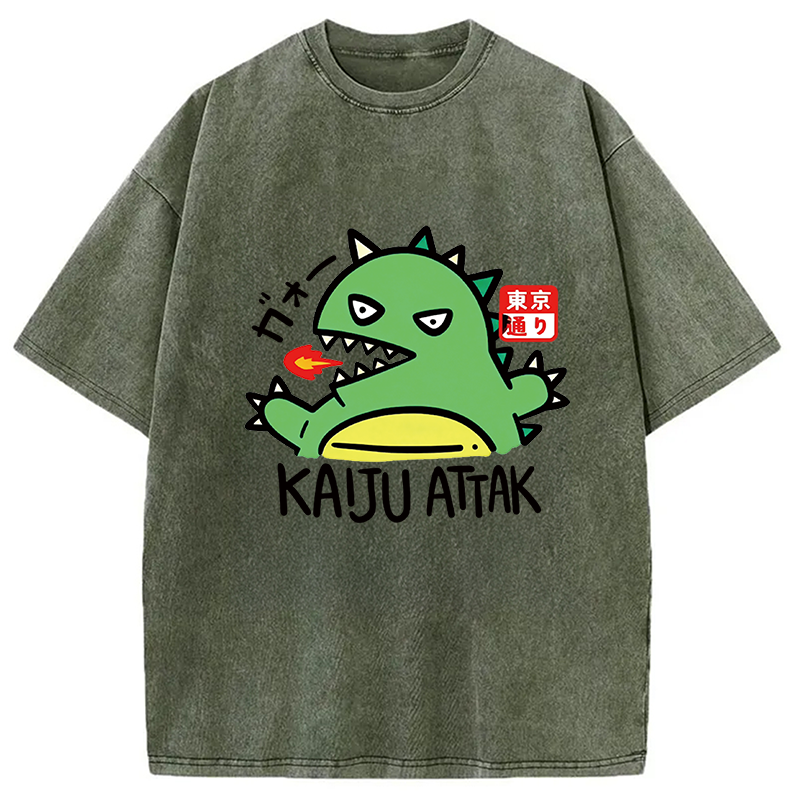 Kaiju Attack Washed T-Shirt