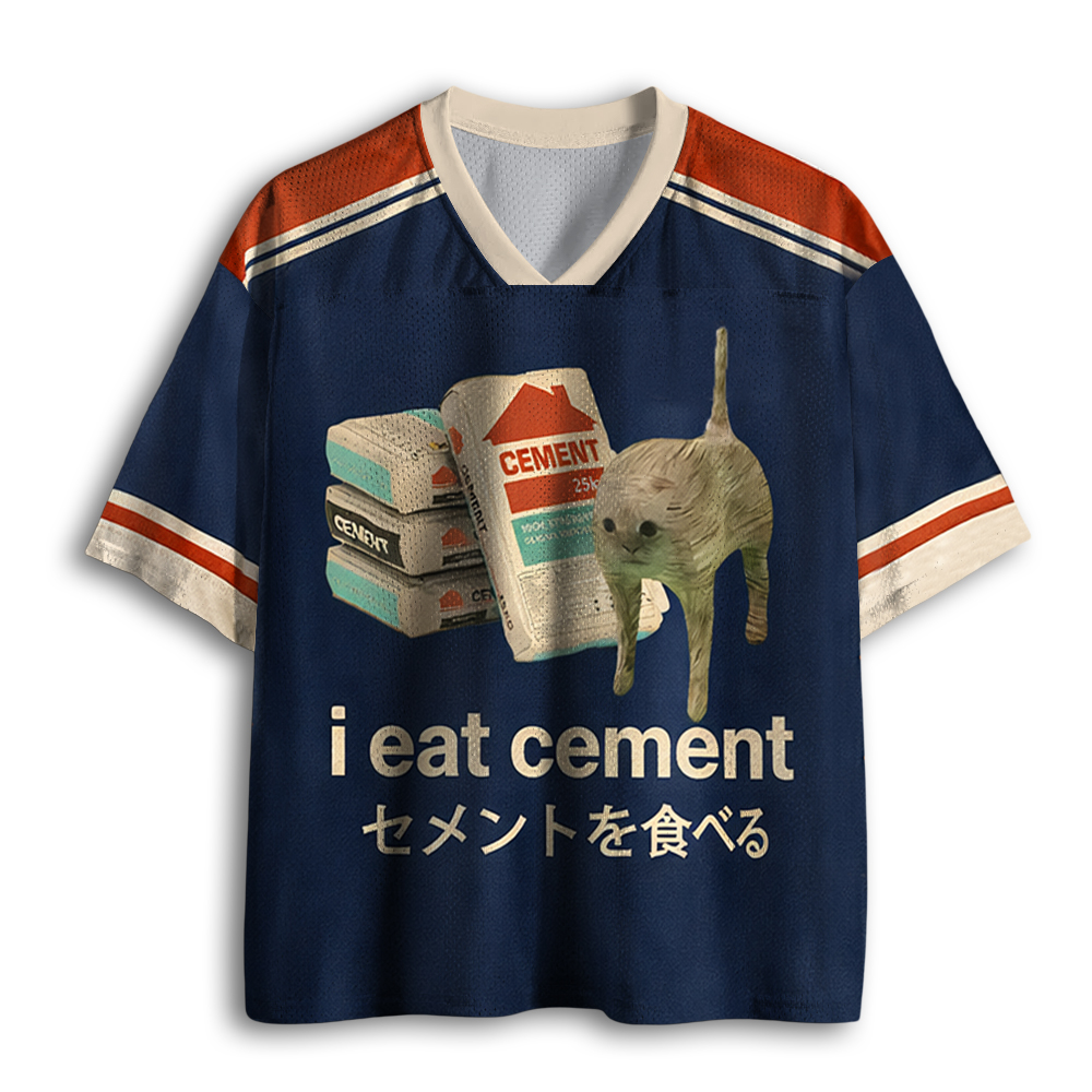 Baddiecat I Eat Cement  Mesh Jersey