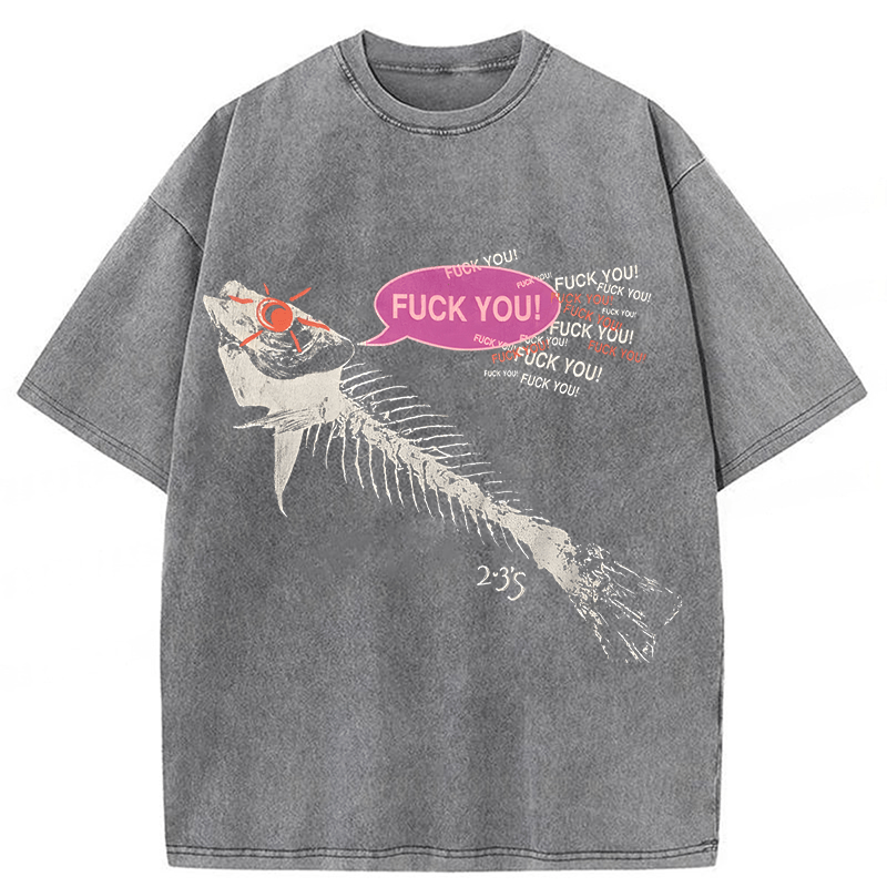 Tokyoviva Vintage 90’s Fish Skeleton Washed T-shirt
