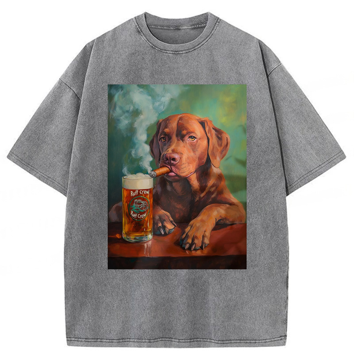 Tokyoviva Funny Dog Beer Washed T-shirt