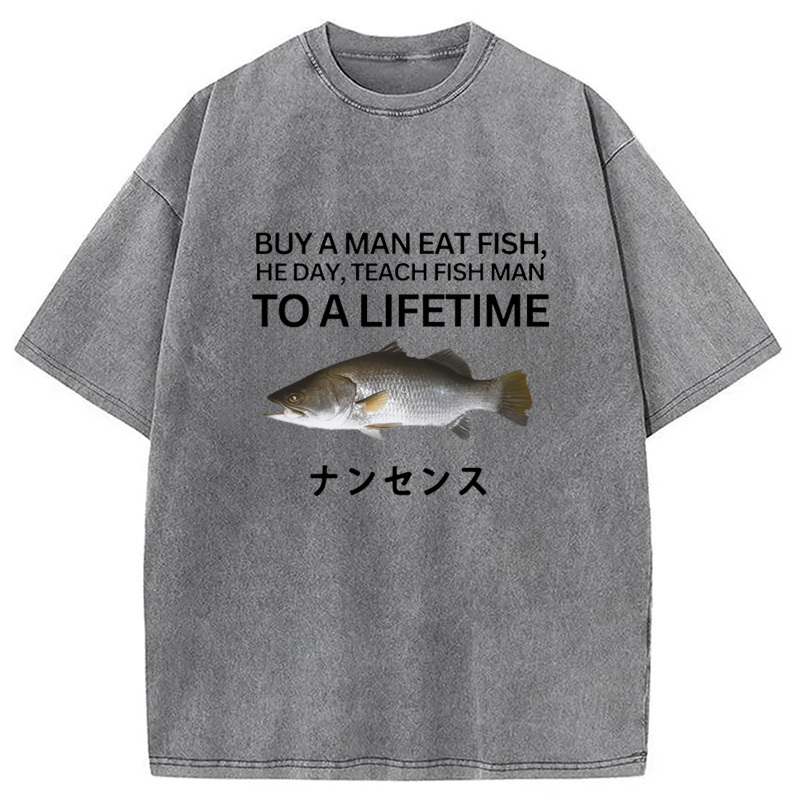 Buy a Man Eat Fish Washed T-Shirt