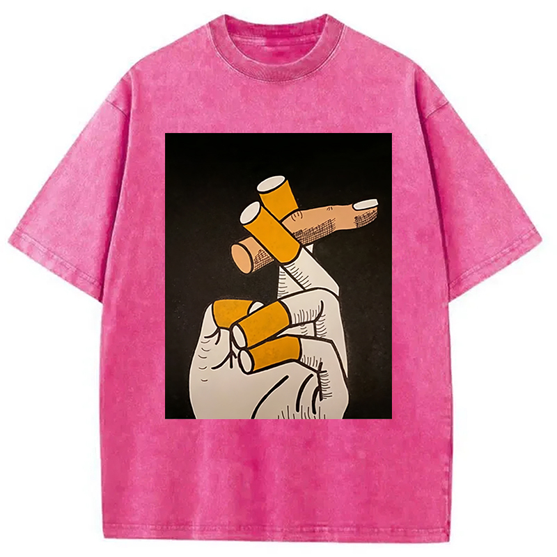Finger Cigarette Washed T-Shirt