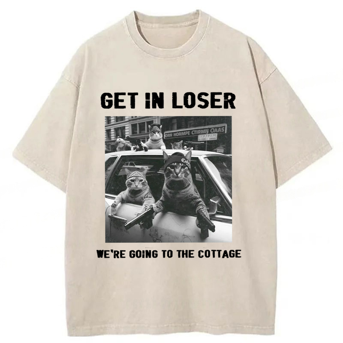 Tokyoviva Bandit Cat Washed T-shirt