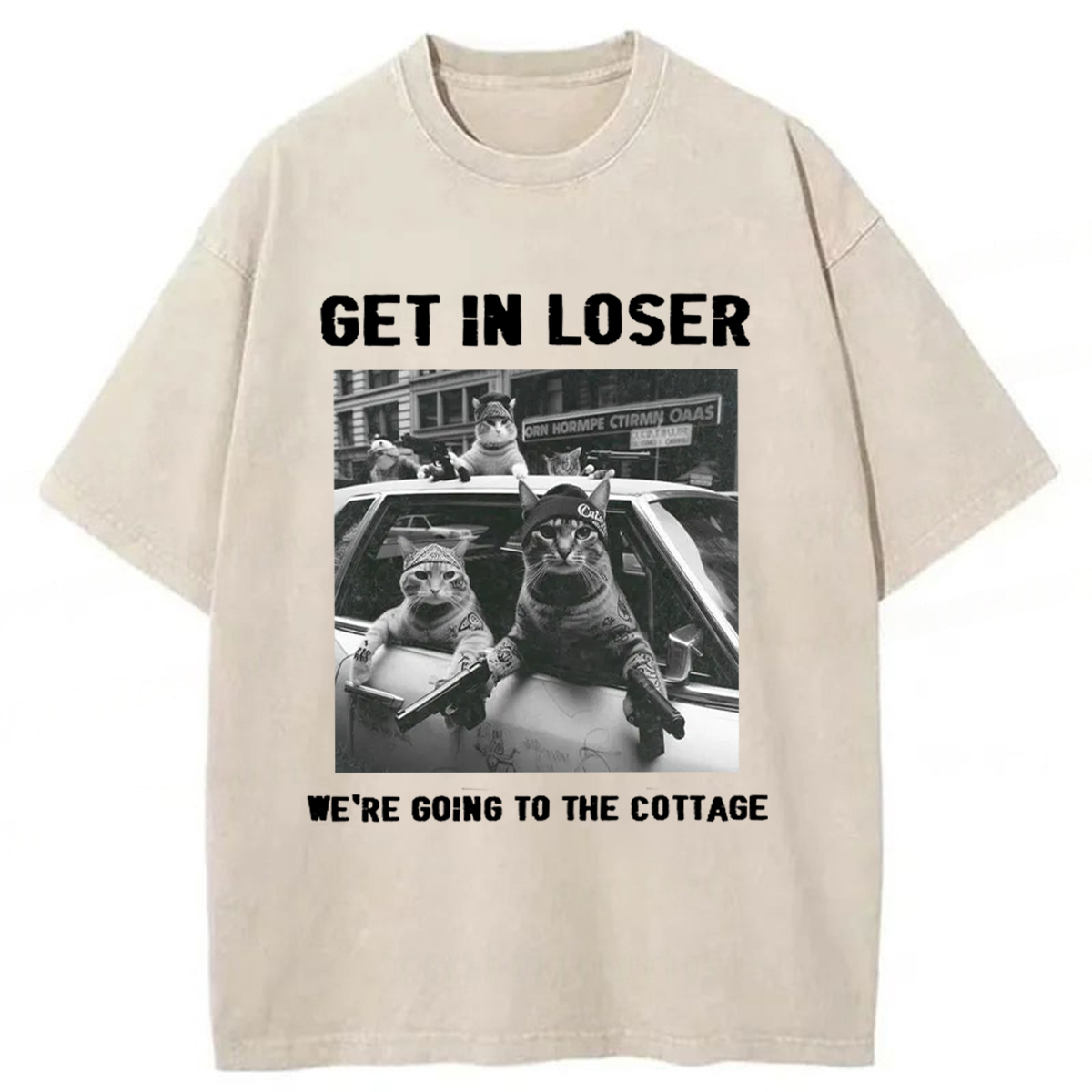 Tokyoviva Bandit Cat Washed T-shirt