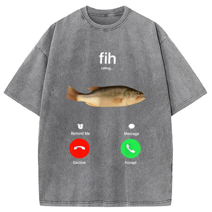 Fih Incoming Call Meme Washed T-Shirt