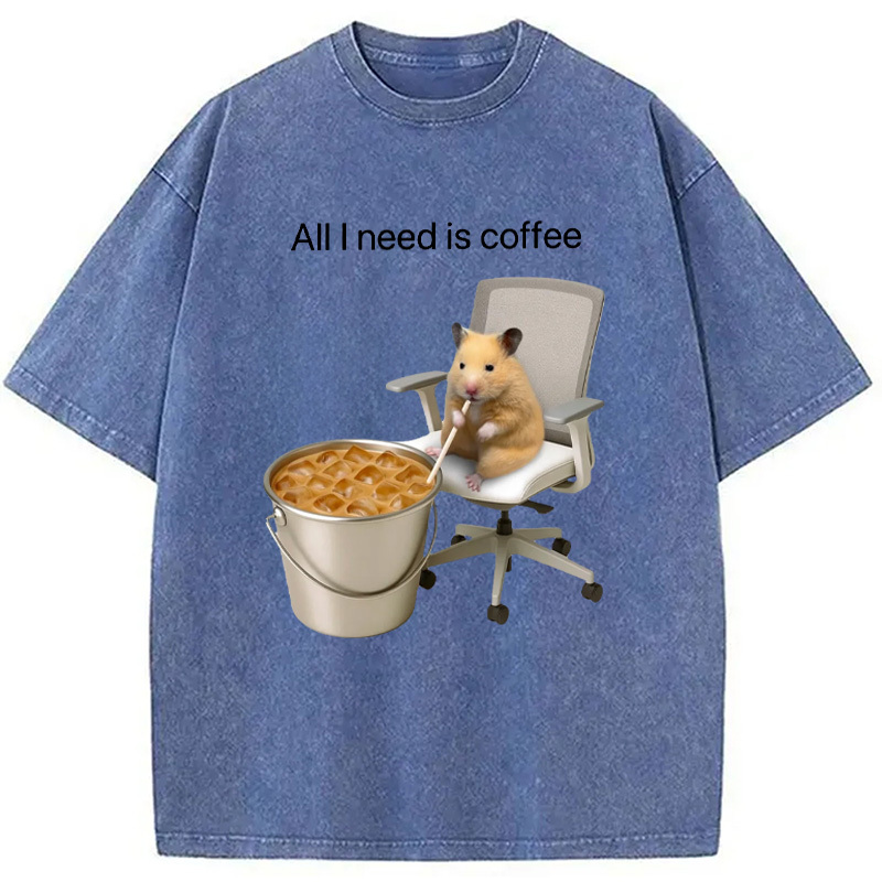 All I Need Is Coffee Meme Washed T-Shirt