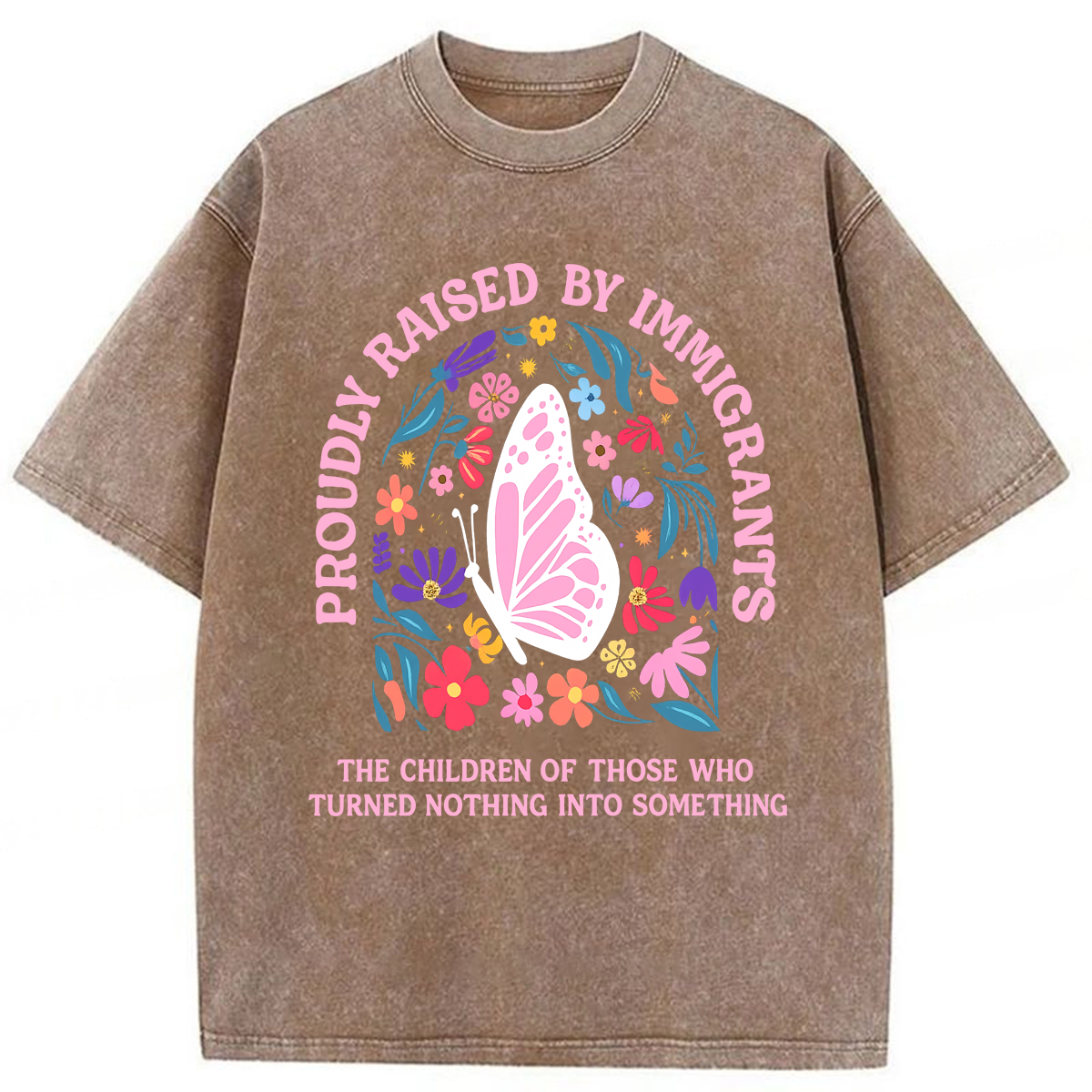 Tokyoviva Proudly Raised By Immigrants Washed T-shirt