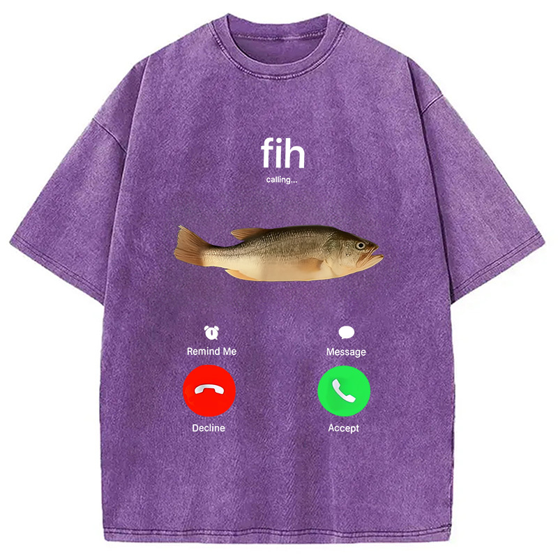 Fih Incoming Call Meme Washed T-Shirt