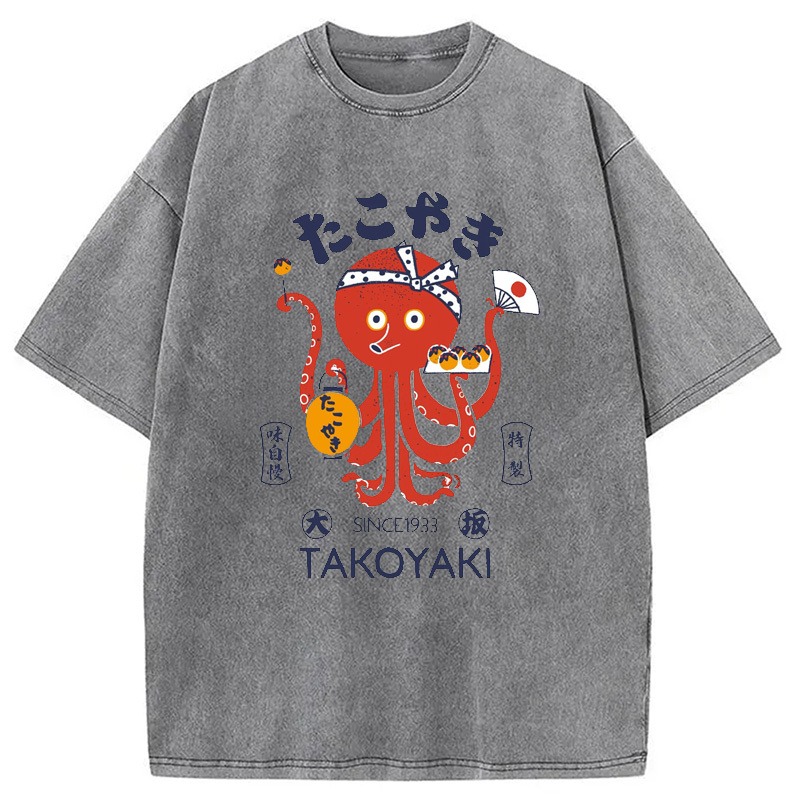 Tokoyaki Octopus Japanese Washed T-Shirt