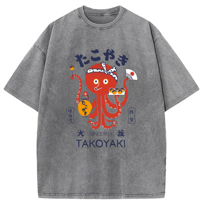 Tokoyaki Octopus Japanese Washed T-Shirt