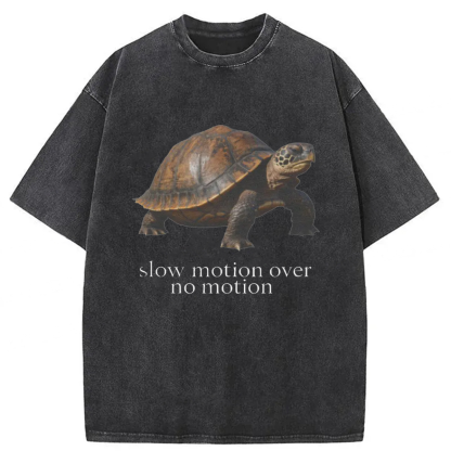 Tokyoviva Slow Motion Over No Motion Turtle Washed T-shirt