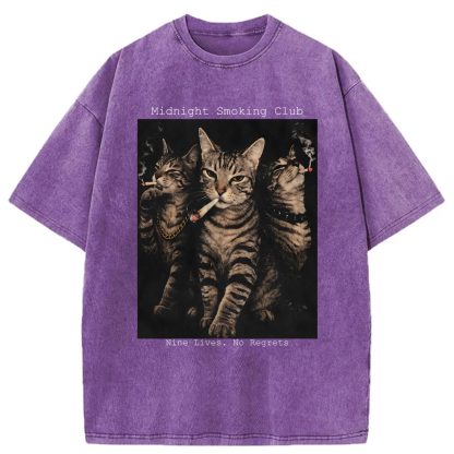 Tokyoviva Vintage Smoking Cats Washed T-shirt