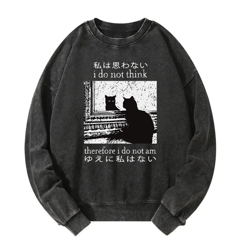 Thinking Cat Washed Sweatshirt