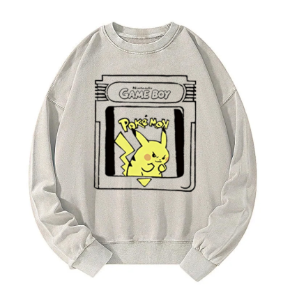 Casual Washed Pikachu Washed Sweatshirt
