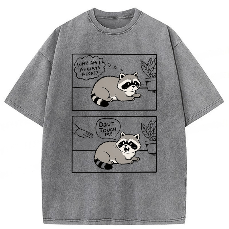 Tokyoviva Don't Touch Me Raccoon Washed T-shirt