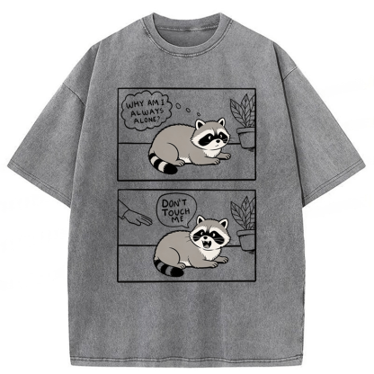 Tokyoviva Don't Touch Me Raccoon Washed T-shirt