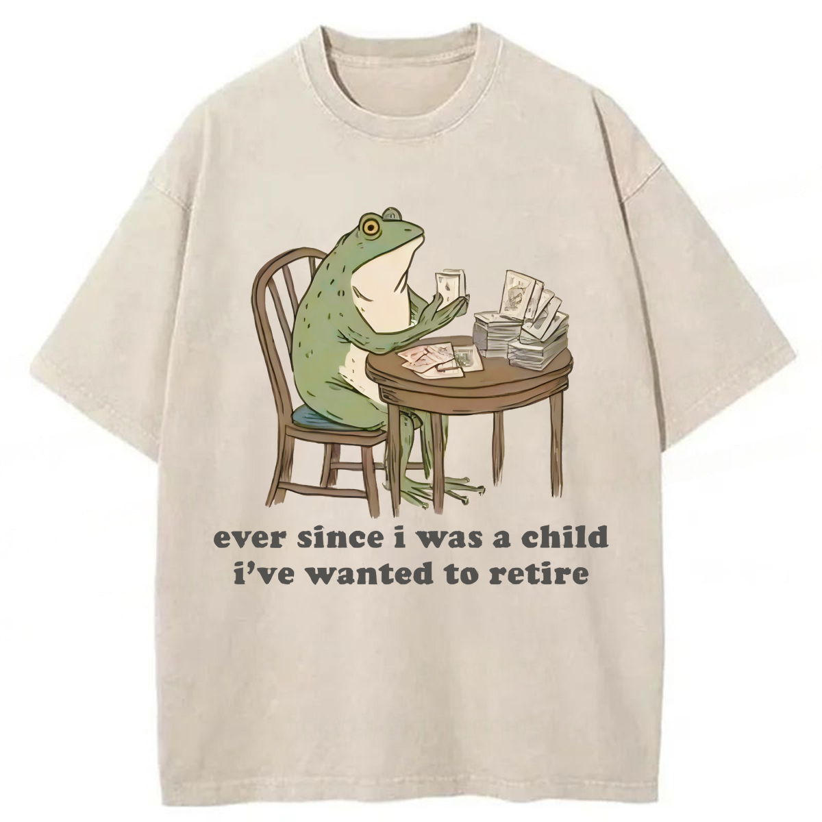 Tokyoviva Funny Frog Ever Since I Was A Child Washed T-shirt