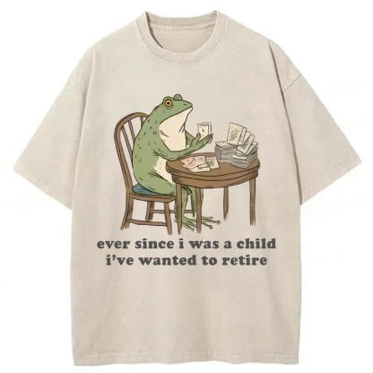 Tokyoviva Funny Frog Ever Since I Was A Child Washed T-shirt