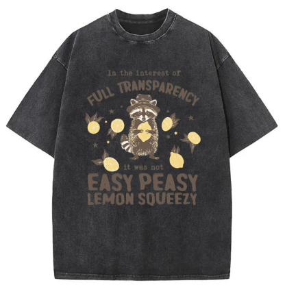 Tokyoviva Raccoon Easy Peasy Lemon Squeezy Washed T-shirt