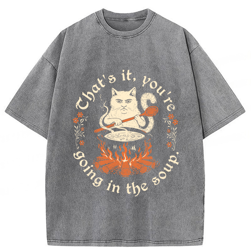Tokyoviva Cat Funny Washed T-shirt