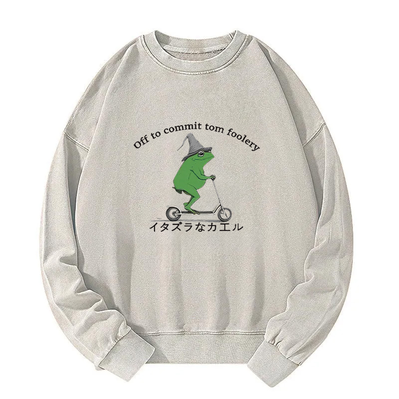 Stupid Frog Washed Sweatshirt