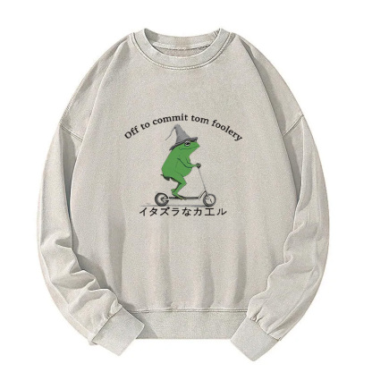 Stupid Frog Washed Sweatshirt