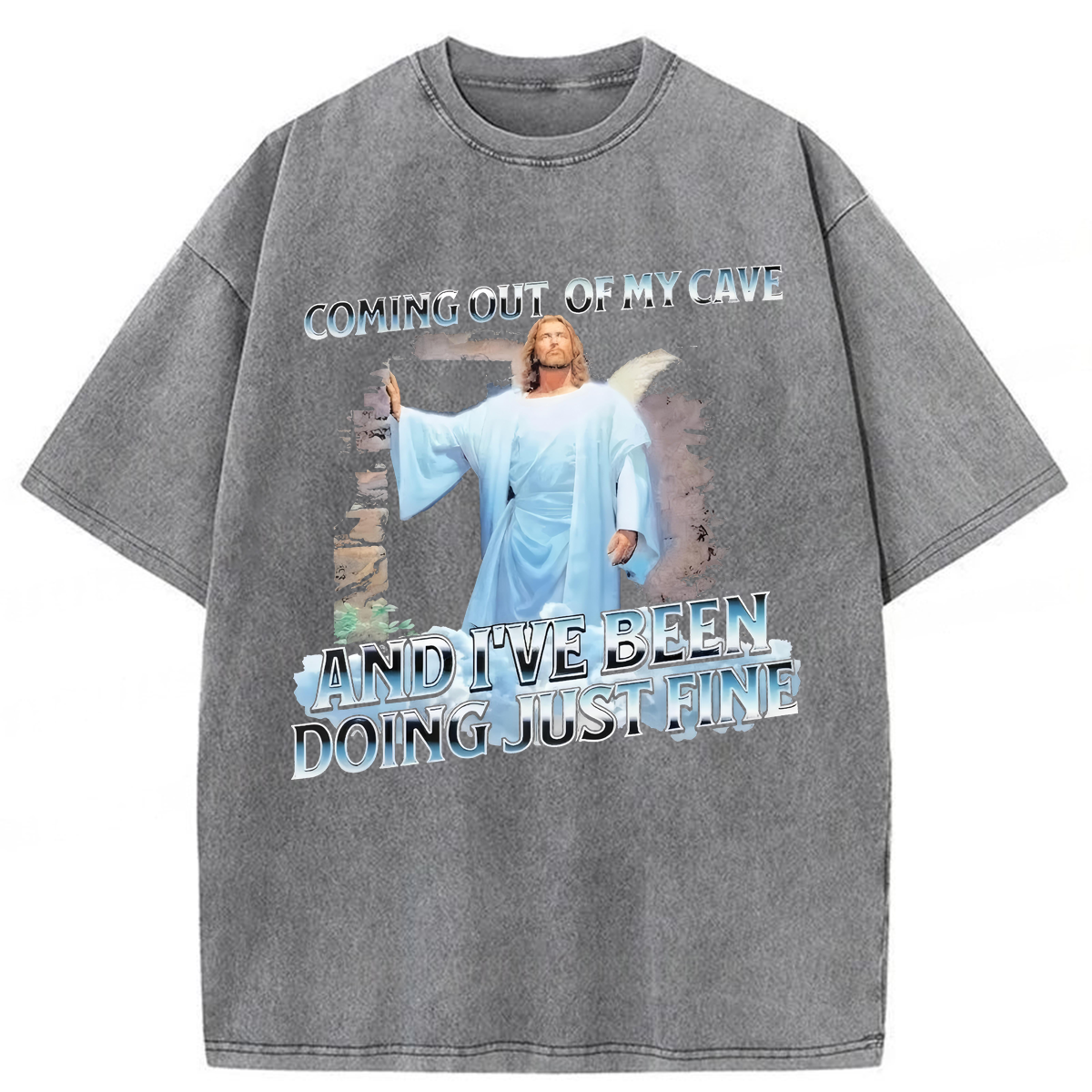 Tokyoviva Jesus Coming Out Of My Cave Washed T-shirt