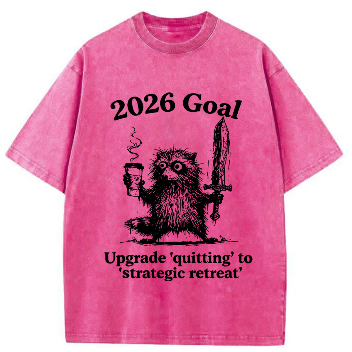 Tokyoviva Raccoon 2026's Goals Washed T-shirt