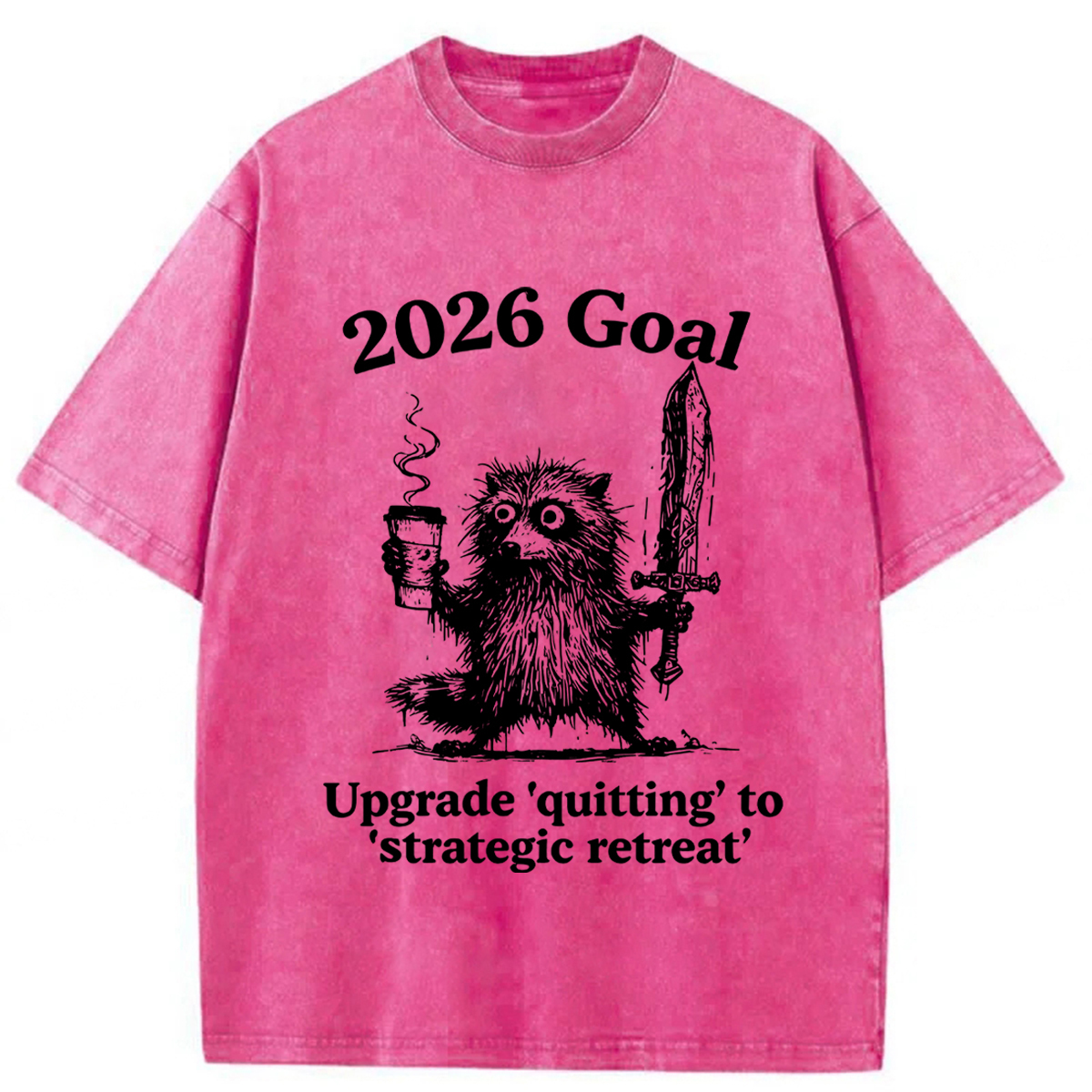 Tokyoviva Raccoon 2026's Goals Washed T-shirt
