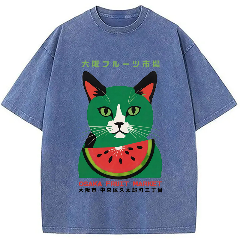 Osaka Fruit Market Washed T-Shirt