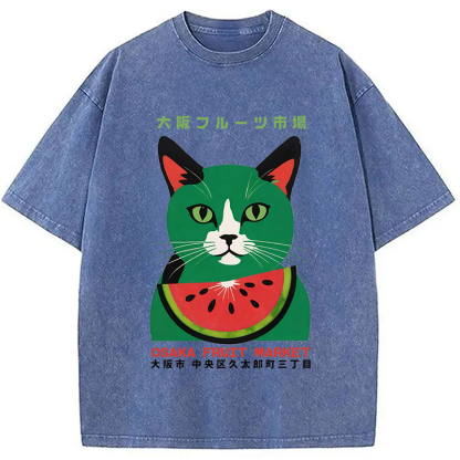 Osaka Fruit Market Washed T-Shirt