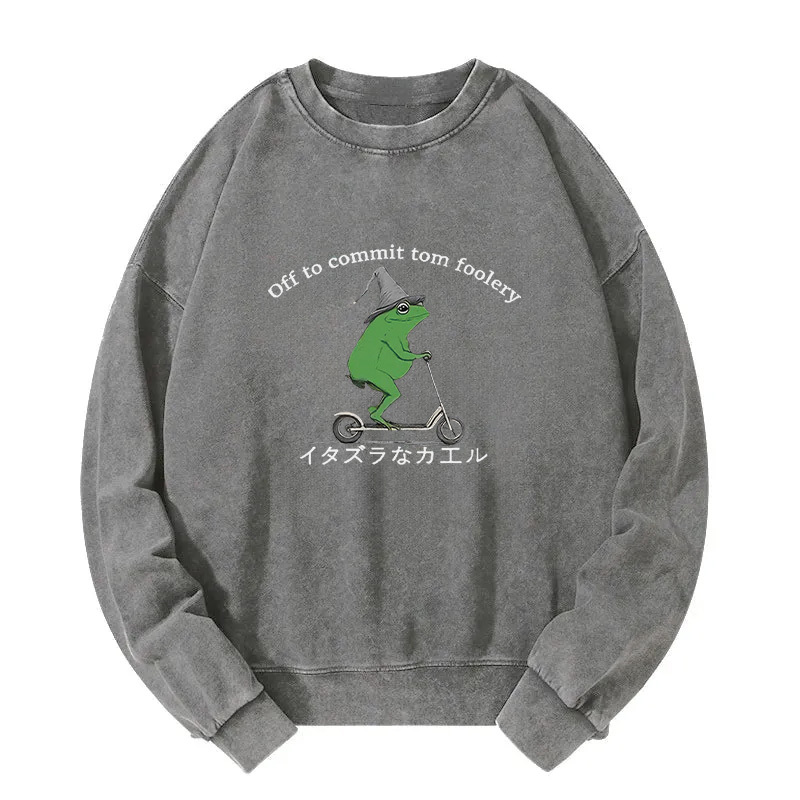 Stupid Frog Washed Sweatshirt