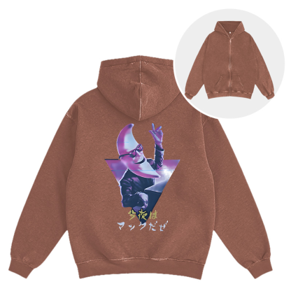 Make it Mac Tonight Vaporwave Washed Zip Hoodie