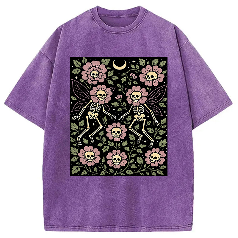 Skeleton Fairy Grunge Washed T-Shirt