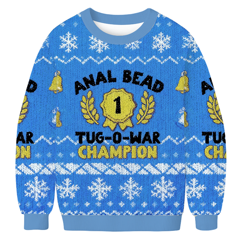 Tokyoviva Anal Bead Tug O War Champion Christmas Ugly Sweatshirt